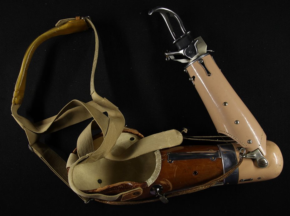 Photograph of a prosthetic arm.
